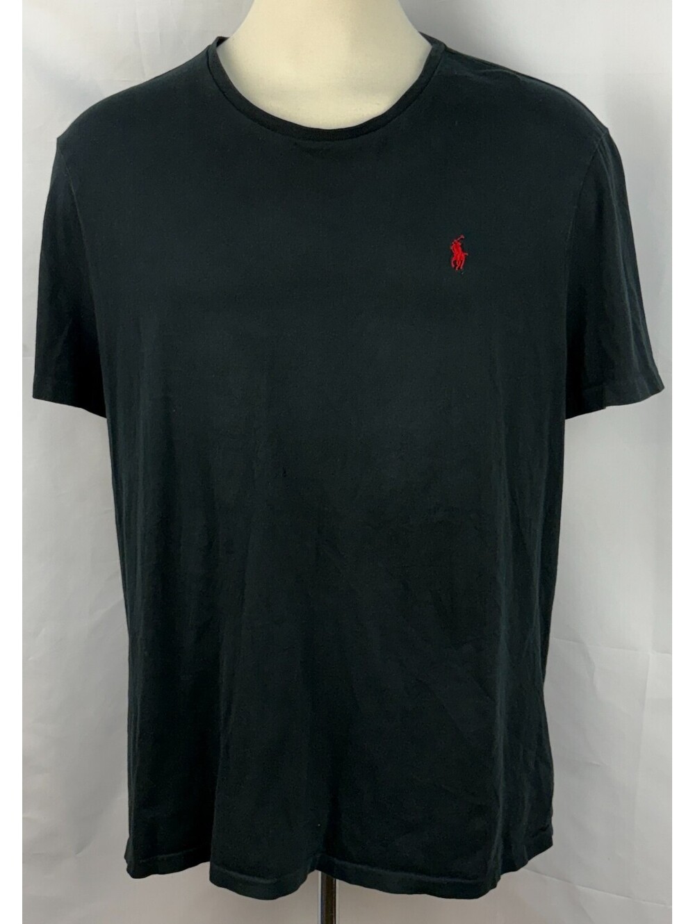 Polo Ralph Lauren Single Stitch Logo Men's 2XL Black Crewneck T-Shirt